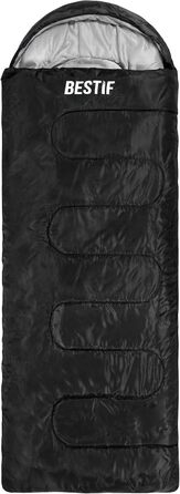 Сплячий мішок BESTIF для кемпінгу та відпочинку на природі: літній, водонепроникний, ультралегкий, компактний, 210x75 см, чорний