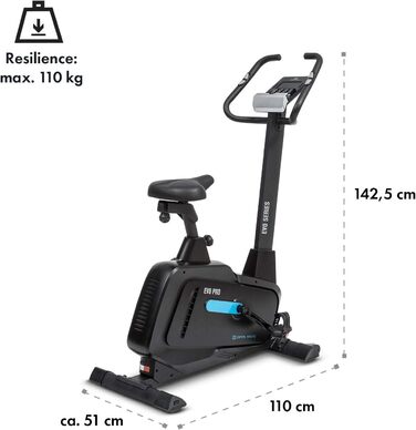 Велотренажер Capital Sports Evo Heimtrainer Bluetooth, магнітний, 32 рівня, ергометр, тримач для планшета, пульсометр, додаток, чорний