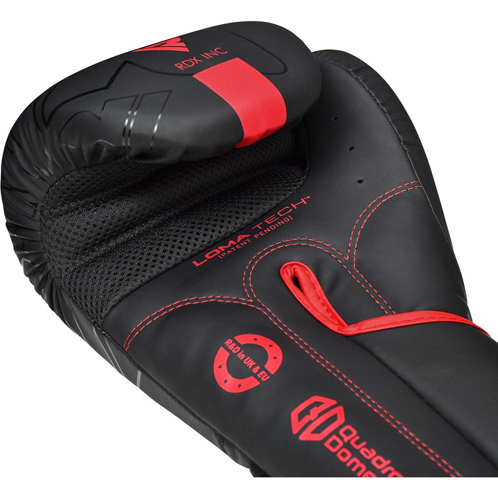 Дитячі боксерські рукавички RDX KARA 6oz для муай-тай, кікбоксингу, ММА, спарингів, тренувань, шкіра Maya Hide, чорні/червоні
