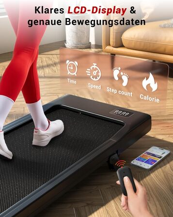 Walking Pad Superun з нахилом 6% – біговий доріжка для дому, максимальна швидкість 12 км/год, з додатком та пультом дистанційного керування. Робочий стіл, максимальне навантаження 136 кг, 90 см, колір Чорний.