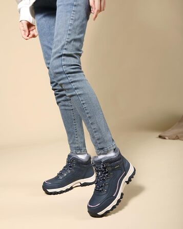 Жіночі зимові черевики: теплі трекінгові черевики для снігу, розмір 36-41 (синій, 38 EU)