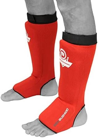 Захист гомілки DBX Bushido Sport Flexibler XL червоний для тайського боксу, MMA та кікбоксингу