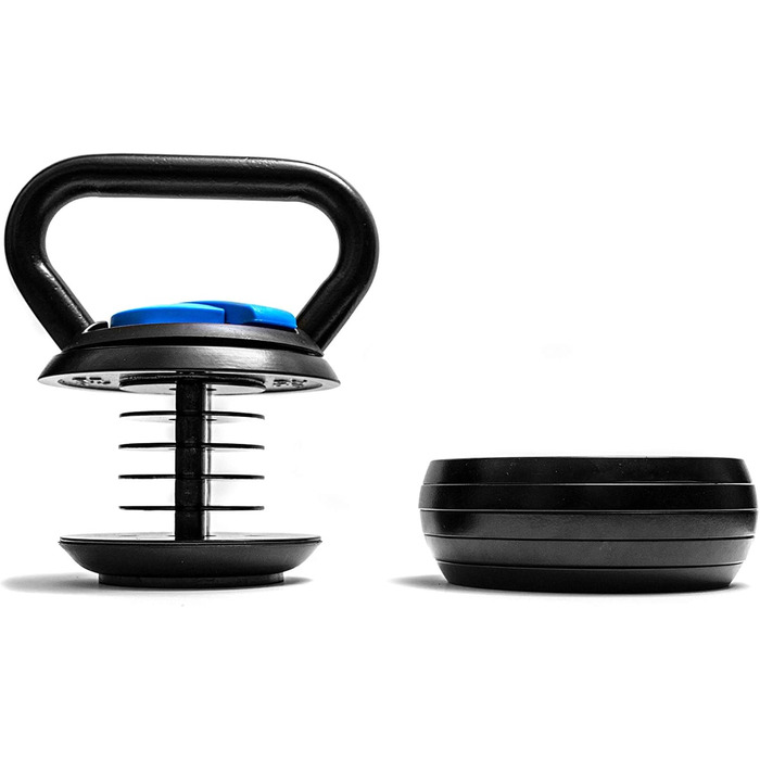 BRAINGAIN Smart Kettlebell регульована 3-18 кг, 7-в-1 | 7 рівнів ваги (3, 5.5, 8, 11, 13.5, 16, 18 кг) | Для домашніх тренувань, компактний дизайн