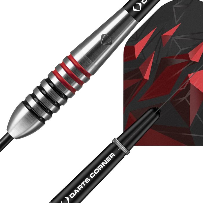 Набір дартсів Darts Corner Astrofire 21 г — 90% вольфрам, сталеві наконечники, 6 флайтів, 6 шафтів, кейс, картка, кільця