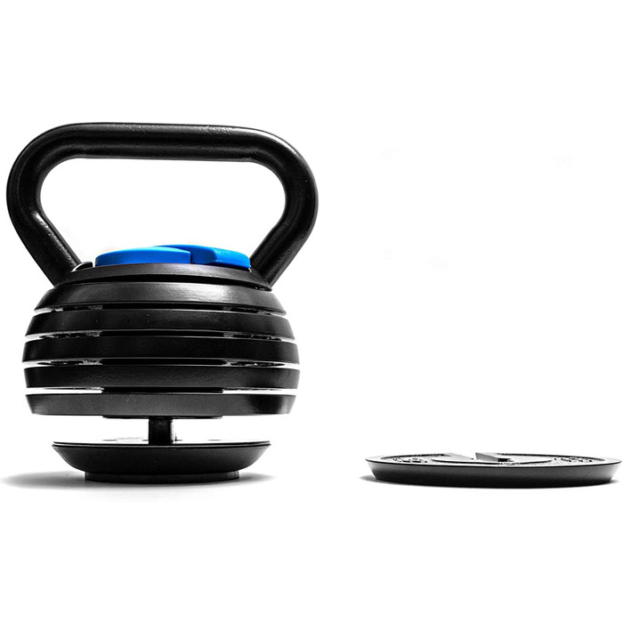 BRAINGAIN Smart Kettlebell регульована 3-18 кг, 7-в-1 | 7 рівнів ваги (3, 5.5, 8, 11, 13.5, 16, 18 кг) | Для домашніх тренувань, компактний дизайн