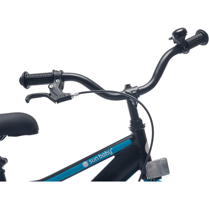Дитяче велосипед Sun Baby Tiger Tracker 14/16 дюймів для хлопчиків. Легкий, з додатковими колесами та штовхачем, 2-6 років. BMX, блакитний.