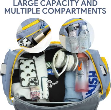 Спортивна сумка для жінок, велика, XL, 52x24x27 см, для спортзалу, подорожей, вихідних, клініки (біла)