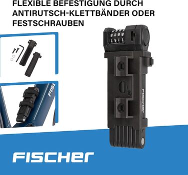 Замок велосипедний складний Fischer PROTEC FN110, 110 см, 2 ключі