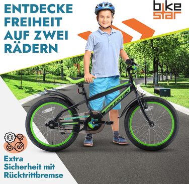 Дитячий велосипед BIKESTAR 18 дюймів для хлопчиків і дівчаток від 5 років Urban Jungle