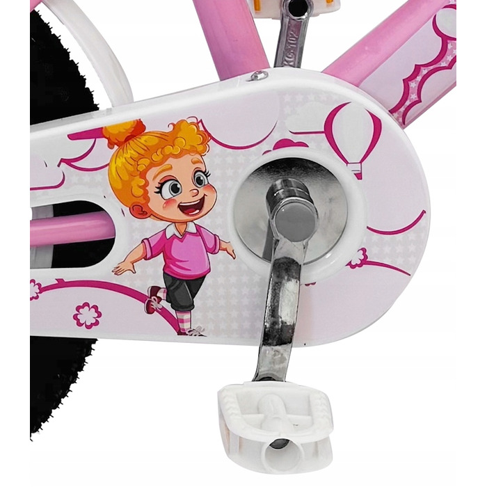 Дитячий велосипед Kelly 16 дюймів, рожевий, з бічними коліщатками