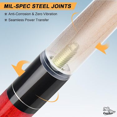 Більярдний кий CUEBAR, 147,3 см, 2-секційний, з горіха, з верхівкою 13 мм та льоновим грифом, для домашньої більярдного столу, для дорослих, 8 кольорів, 4 варіанти ваги (510 г, 538 г, 567 г, 595 г).