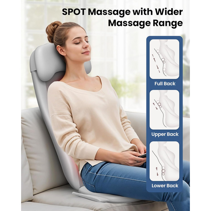 Крісло-масажер Comfier Shiatsu з підігрівом та функцією глибокого масажу, 2D/3D, для дому та офісу