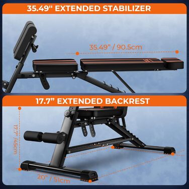 Регульована лава для тренувань 450 кг – високопродуктивна лава з ручками для дому, римський стілець для розтяжки спини та лава для пресу