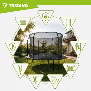 Батут із сіткою Trizand 366 см FT 12 (365-374 см)