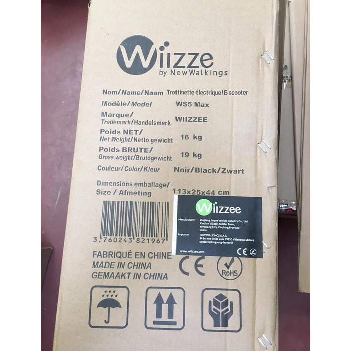 Електросамокат WIIZZEE WS5 MAX з допуском до доріг, 500 Вт, до 40 км, чорний, спортивний, витривалий