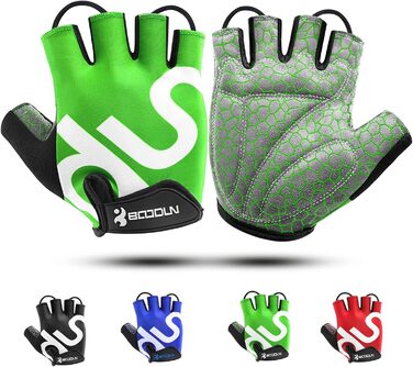 Велосипедні рукавички для чоловіків Daen Soer - рукавички напівпальці для гірського велосипеда, шосе, даунхілу, повсякденного використання (зелені, розмір M)