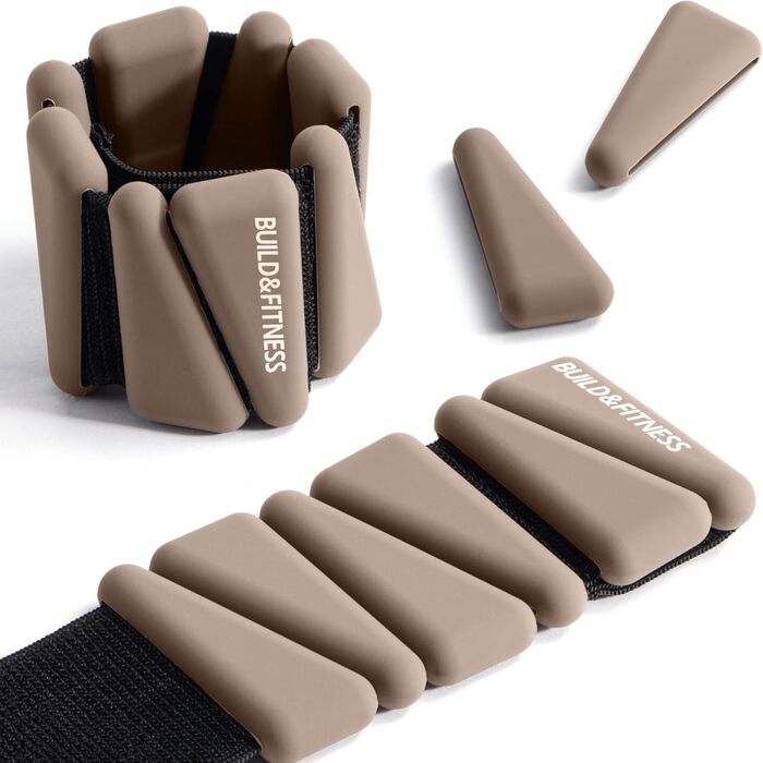 Ваги для зап'ястя та кісточки, регульовані ремінці, 2 шт. по 0,5 кг, для жінок та чоловіків. Ідеально для бігу, ходьби, йоги, пілатесу, аеробіки та силових тренувань. Колір мокко