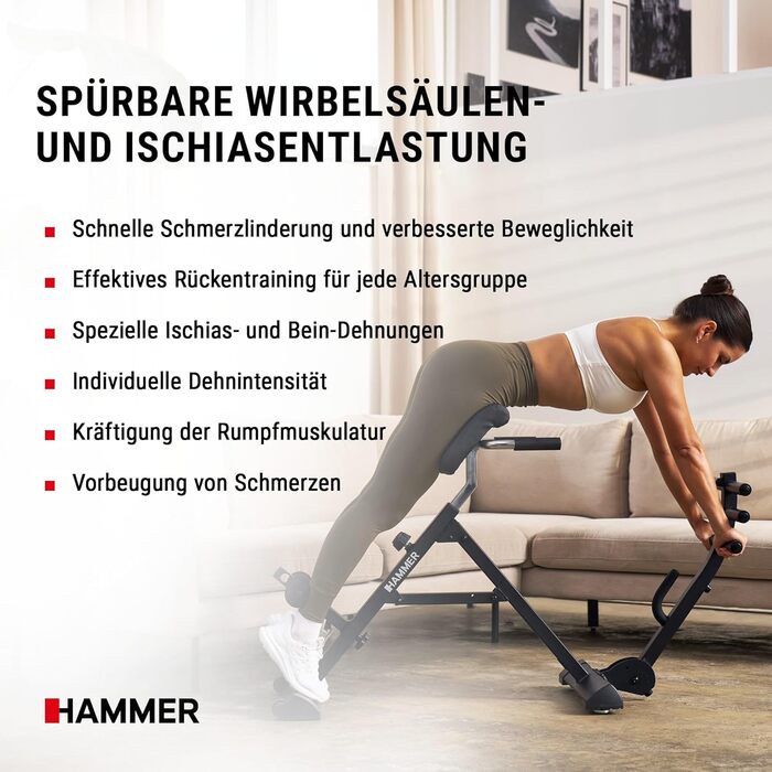Тренажер для спини HAMMER Tricon – гіперекстензія, живіт, прес. Багатофункціональне обладнання для фітнесу