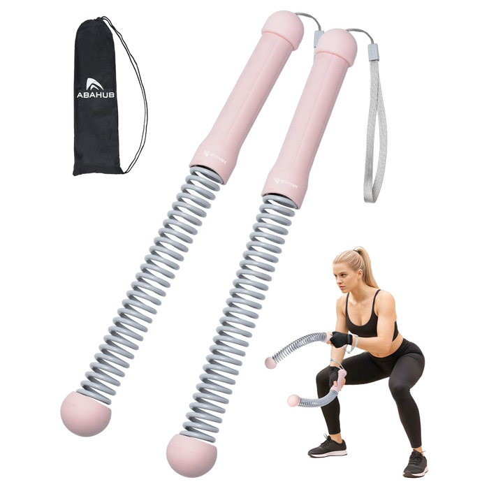 Битва-канат Abahub з утяжеленням, без мотузки, для дому: тиха домашня тренування, екіпірування для фітнесу, HIIT та аеробні вправи, 2 шт., рожевий