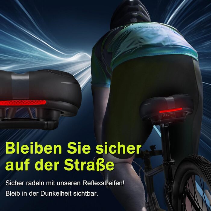 Широке ергономічне сідло для велосипеда: комфортне, дихаюче, з амортизацією. Підходить для чоловіків та жінок, Gravel Bike, MTB, e-MTB