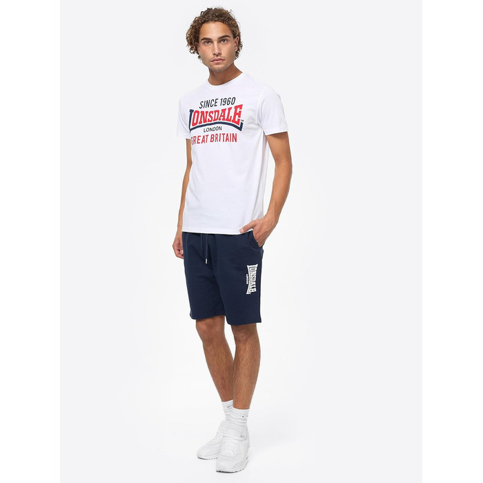 Чоловічі спортивні шорти Lonsdale Norale Passfor Fringford, темно-сині з білим, розмір XL