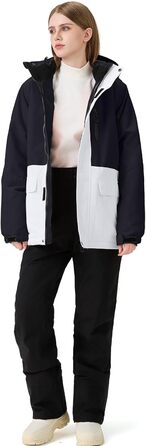 Жіночий гірськолижний костюм HOTIAN 2 частини: куртка та штани. Водонепроникний, вітронепроникний, теплий. Ідеально для катання на лижах та сноуборді. Розмір L, колір чорний (BK+BK)