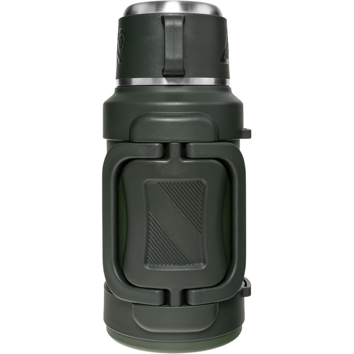 Термос Badger Outdoor Big Boy 1,3 л з нержавіючої сталі, із чайним ситечком, вакуумною ізоляцією, зберігає тепло до 24 годин, з ремінцем для перенесення, оливковий зелений