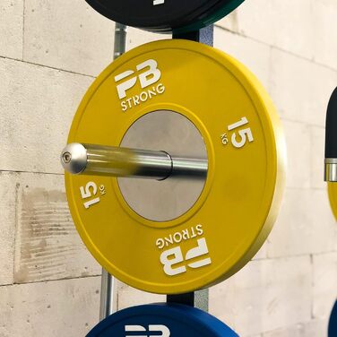 PERFORMBETTER PB Strong професійні диски для штанги, гумове покриття, вага 15 кг, отвір 50 мм, для тренувань і змагань