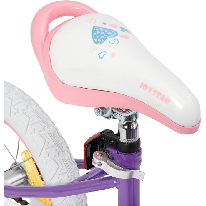 JOYSTAR Fairy - дитяче велосипед 16 дюймів для дівчаток 5-7 років, з стабілізатором та кошиком, ліловий