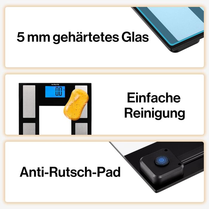 Вага тіла Iskra Bluetooth з додатком, 180 кг, для iOS та Android, технологія BIA, персональна вага, аналіз складу тіла, вага для 10 користувачів