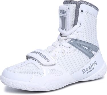 Боксерські рукавички для чоловіків. Зручні боксерські рукавички для тренувань, занять боксом та єдиноборствами. Дихаючі, білі та сірі рукавички для боксу, фітнесу та бодібілдингу. Розмір 43 EU