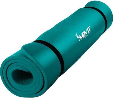 Гімнастичний килимок MOVIT для фітнесу та йоги, гіпоалергенний, без фталатів, синій петроль, 183x60x1.0 см