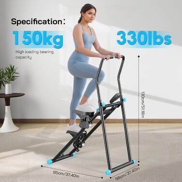 Вертикальний степер для дому: Кліматична машина з регулюванням опору, LCD-дисплеєм та складним педалем