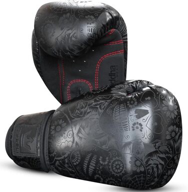 Боксерські рукавички BUDDHA FIGHT WEAR Fantasy Luzbel 16 унцій, пурпурні, для Муай Тай та кікбоксингу, преміум штучна шкіра, антимікробна підкладка, посилені шви, різні дизайни