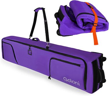 Чохол для сноуборду Goloni з роликами, для подорожей літаком, 600D водонепроникний, розкладний, для 2 пар лиж 190 см, фіолетовий