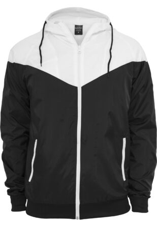 Чоловіча вітрівка Urban Classics Arrow Windrunner з капюшоном, демісезонна куртка з кольоровими блоками, 3XL, чорно-біла