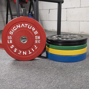 Олімпійський диск Signature Fitness 25 кг, сталева втулка, 5,1 см, кольоровий