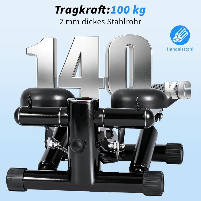 Міні степер 2-в-1 з тросами та LCD-дисплеєм для дому - регульований опір, фітнес для ніг та рук