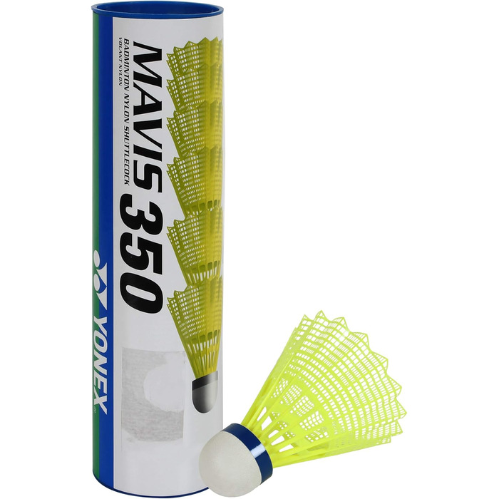 Бадмінтонні волани YONEX Mavis 350, нейлон, блакитні, 6 шт.