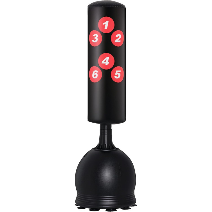 HOMCOM Стендовий боксерський мішок 165см для дорослих, міцний, з основою-присоскою, чорний