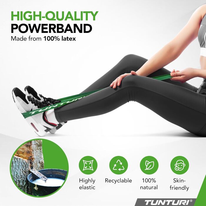 Еспандер стрічковий Tunturi Power Band M Зелений, середній опір