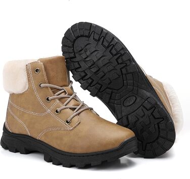 Зимові черевики чоловічі та жіночі – теплі, з підкладкою, зимові чоботи, чоботи для снігу, легкі, неслизькі, для активного відпочинку, трекінгу, снігу та повсякденного носіння, 38 EU, Хакі Gb189