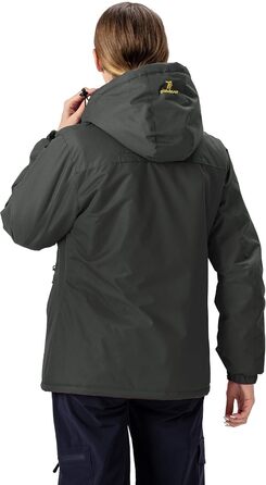 Жіноча зимова куртка YSENTO: водонепроникна, для катання на лижах, софтшелл, флісова, функціональна з капюшоном, темно-сіра