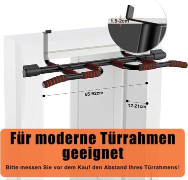 Кімнатна турнік DH FitLife для дверей без свердління, мультигрип | Турнік для підтягувань на двері, 65-92 см