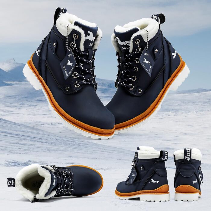 Дитячі зимові черевики JMFCHI для ходьби та трекінгу: теплі, з антиковзким покриттям, розмір 36 EU, блакитні