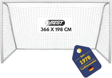 Велике футбольне ворота Best Sporting 366x198x152 см, металеве з сіткою, для дітей та саду, XL, легке складання, довговічне