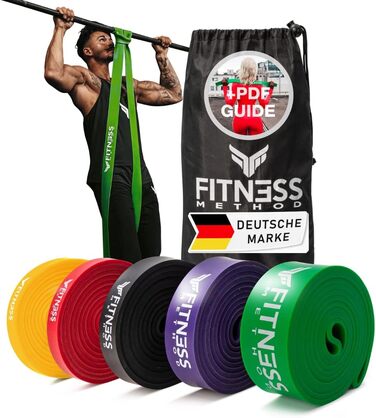 Еластичні гумки для фітнесу: набір 6шт/5шт для силових тренувань та домашнього спортзалу (жовтий, червоний, чорний, фіолетовий, зелений, синій)