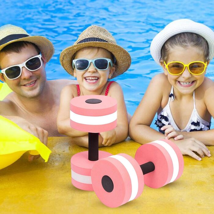 Водні гантелі для аквафітнесу 2 шт. (рожеві) - для аквааеробіки, водного бігу, фітнесу в басейні для жінок та чоловіків