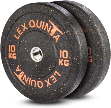 Lex Quinta Blaster Plate – Гумові бампери для штанги 50 мм, 5–25 кг, оранжеві вкраплення, шумопоглинаючі диски з гранульованої гуми