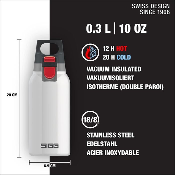 Термос пляшка SIGG Hot & Cold ONE, ізольована, з нержавіючої сталі, без шкідливих речовин, для напоїв, зручне відкривання однією рукою, для активного відпочинку